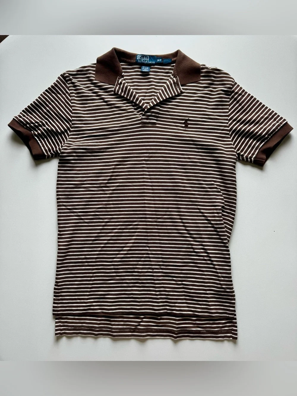 Polo by Ralph Lauren Brown and White Striped Polo